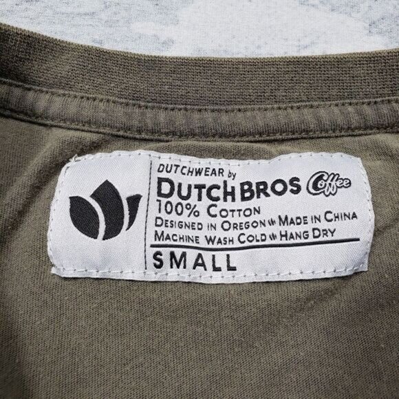 Dutch Bros Top Womens Small Green‎ Short Sleeve Positive Vibes Tee - Picture 6 of 10